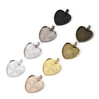 Zinc Alloy Pendant Cabochon Setting, Heart, plated Approx 