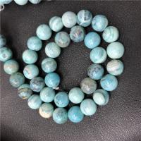 Perles agates, Agate, Rond, poli, bleu, 12mm Vendu par brin