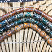 Abalorios Tibetanos Dzi de Ágata, Ágata Tibetana, hecho a mano, multicolor, 15x20mm, Vendido por UD