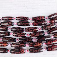 Natural Tibetan Agate Dzi Beads, black and red, 30mm 