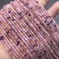 Super-7 Perle, rund, poliert, facettierte, lila pink, 3mm, verkauft von Strang