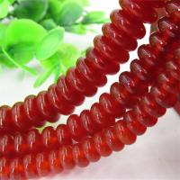 Natural Red Agate Beads, Abacus, polished, red 