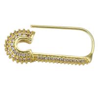 Safety Pin, Brass, fashion jewelry & micro pave cubic zirconia & for woman, gold 