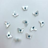 Fashion Evil Eye Beads, White Lip Shell, Butterfly, DIY & enamel, blue 