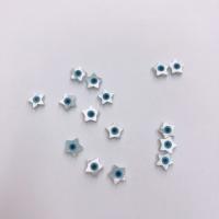 Fashion Evil Eye Beads, White Shell, Star, DIY & enamel, blue, 6mm 