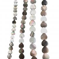 Perlas De Concha Del Labio Negro, Negro+Lip+Shell, Corazón, Bricolaje & diverso tamaño para la opción, Vendido por Sarta