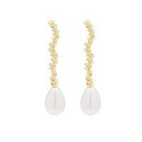 Plastic Pearl Zinc Alloy Earring, Teardrop, fashion jewelry & for woman 