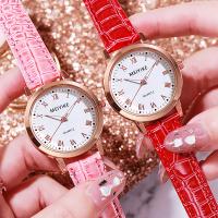 Bracelets de montre pour femmes, alliage de zinc, avec cuir PU & verre organique & acier inoxydable, Résistant & Résistant à l’eau de vie, plus de couleurs à choisir Vendu par PC