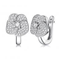Cubic Zirconia Micro Pave Brass Earring, platinum plated, fashion jewelry & micro pave cubic zirconia & for woman 