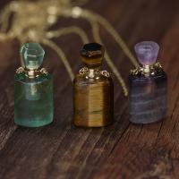 Piedra natural Collar de botella de perfume, pulido, 35x15mm, longitud:aproximado 60 cm, Vendido por UD