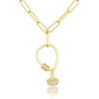 Латунное Ожерелье Горного Хрусталя, Латунь, плакирован золотом, со стразами длина:Приблизительно 18 дюймовый, продается Strand