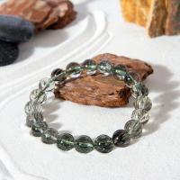 Quartz Bracelets, Rutilated Quartz, Round, polished, fashion jewelry, green Approx 18.5 Inch 
