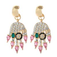 Zinc Alloy Rhinestone Drop Earring, fashion jewelry & for woman & with rhinestone 