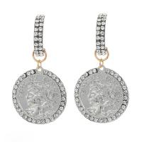 Zinc Alloy Rhinestone Drop Earring, fashion jewelry & for woman & with rhinestone 