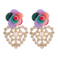 Zinc Alloy Rhinestone Drop Earring, Heart, fashion jewelry & for woman & with rhinestone 