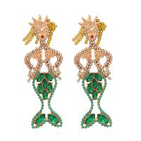 Zinc Alloy Rhinestone Drop Earring, fashion jewelry & for woman & with rhinestone 