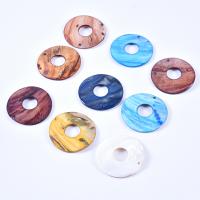 Dyed Shell Pendants, Freshwater Shell, Round, DIY, mixed colors, 60mm 