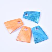 Dyed Shell Pendants, Freshwater Shell, Trapezium, DIY, mixed colors 