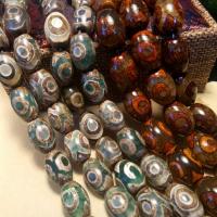 Natural Tibetan Agate Dzi Beads, Drum, DIY 