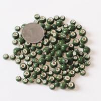 Glazed Porcelain Beads, Round, DIY green 