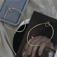 boucles d'oreilles cerceau en alliage zinc, alliage de zinc, Placage de couleur d'or, bijoux de mode & pour femme Vendu par paire