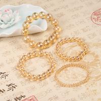 Glass Jewelry Beads Bracelets, Round, polished, imitation amber Approx 18.5 