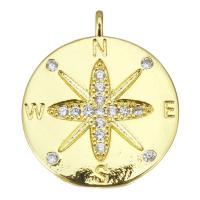 Cubic Zirconia Micro Pave Brass Pendant, fashion jewelry & micro pave cubic zirconia & for woman, gold Approx 2mm 