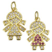 Cubic Zirconia Micro Pave Brass Pendant, Girl, fashion jewelry & micro pave cubic zirconia & for woman Approx 3.5mm 