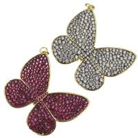 Cubic Zirconia Micro Pave Brass Pendant, Butterfly, fashion jewelry & for woman Approx 3.5mm 
