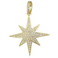 Cubic Zirconia Micro Pave Brass Pendant, fashion jewelry & micro pave cubic zirconia & for woman, gold Approx 6.5mm 