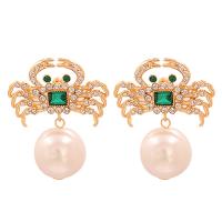 Zinc Alloy Rhinestone Drop Earring, fashion jewelry & for woman & with rhinestone 