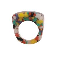 Anillo de dedo de resina, Plástico, Joyería & diferentes estilos para la opción & para mujer, más colores para la opción, 18mm, Vendido por UD