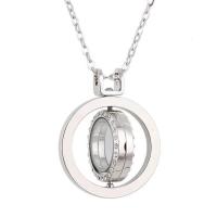 Fashion Locket Necklace, Zinc Alloy, with Glass, Round, plated, DIY & with rhinestone .59 Inch 