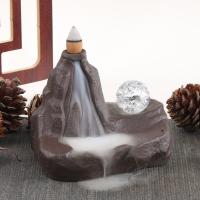 Incense Smoke Flow Backflow Holder Ceramic Incense Burner, Purple Clay, plated, for home and office & durable 