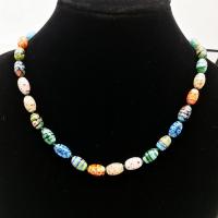 Lampwork Jewelry Necklace, Round, polished Approx 38 cm 
