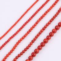 Achat Perlen, Yunnan roter Achat, rund, poliert, Länge:ca. 38 cm, verkauft von Strang