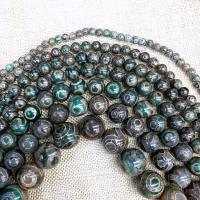 Natural Tibetan Agate Dzi Beads, Round, polished Approx 38 cm 