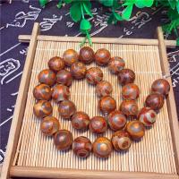 Natürliche Tibetan Achat Dzi Perlen, rund, poliert, verkauft von PC