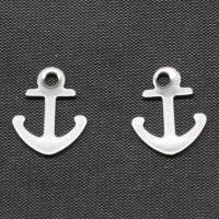 Roue de navire en acier inoxydable et pendentif d’ancrage, ancre, Placage de couleur argentée Vendu par PC
