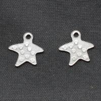 Stainless Steel Pendants, Star, silver color plated 