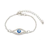 Evil Eye Bracelet Bijoux, alliage de zinc, pavé de micro zircon, plus de couleurs à choisir Vendu par brin