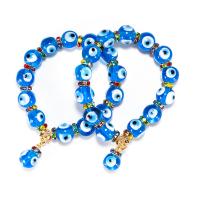 Evil Eye Bracelet Bijoux, cristal, Mauvais œil, bijoux de mode, Bleu Capri, 10mm, Vendu par brin