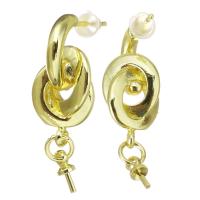 Brass Earring Drop Component, gold color plated, 27mm 1mm 