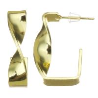 Brass Drop Earring, stainless steel post pin, gold color plated 
