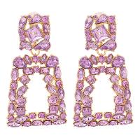 Zinc Alloy Rhinestone Drop Earring, fashion jewelry & for woman & with rhinestone 