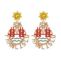 Zinc Alloy Rhinestone Drop Earring, fashion jewelry & for woman & with rhinestone 