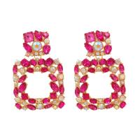 Zinc Alloy Rhinestone Drop Earring, fashion jewelry & for woman & with rhinestone 