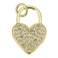 Cubic Zirconia Micro Pave Brass Pendant, Heart, fashion jewelry & micro pave cubic zirconia & for woman, gold Approx 3mm 