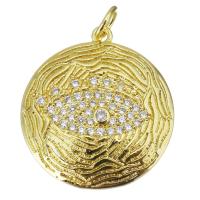 Cubic Zirconia Micro Pave Brass Pendant, fashion jewelry & micro pave cubic zirconia & for woman, gold Approx 3.5mm 