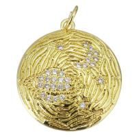 Cubic Zirconia Micro Pave Brass Pendant, fashion jewelry & micro pave cubic zirconia & for woman, gold Approx 3.5mm 